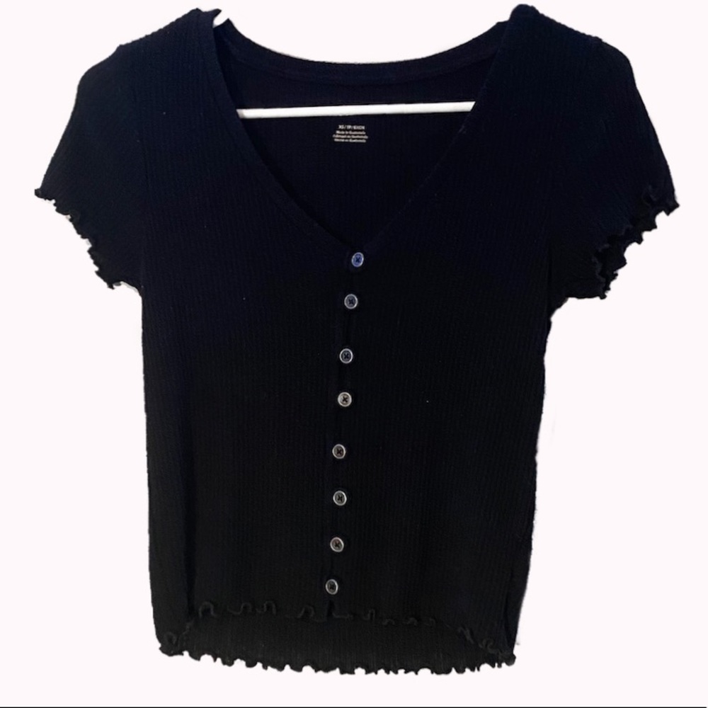 American Eagle Outfitters XS Black Crop Top